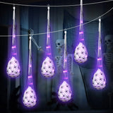 elvesmall  Halloween Decoration Hanging Light Up Spider Egg Sacs Outdoor Decoration Glowing Spider Web Egg Indoor Lighted Gift for Party
