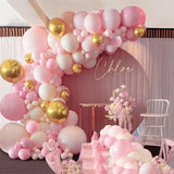 elvesmall Macaron Pink Balloon Garland Arch Kit Wedding Birthday Party Decorations Kids Adult Baby Shower Decor Ballon Wedding Supplies