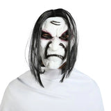 elvesmall  Halloween Zombie Mask Props Scary Ghost Zombie Mask Realistic Masquerade Halloween Mask Long Hair Ghost Scary Mask