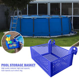 elvesmall Pool Storage Basket Plastic Hanging Pool Mesh Organizer Hook Pool Drinks Holder Portable Removable Frame Swim Pool Accessories