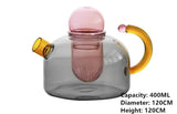 elvesmall Colorful Glass Teapot Mug With Handle High Borosilicate Heat-resistant Boil Water Tea Sets  Kettle  Water Cup Bottle