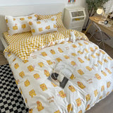 elvesmall  Sweetheart Bedding Set Fashion Tiger Single Double Queen Size Flat Sheet Quilt Duvet Cover Pillowcase Bed Linens Home Textile