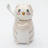 elvesmall  -  1pc Cute Cat Ceramics Coffee Mug with Spoon Novelty Gift Drinkware Milk Tea Couple Cup Kitchenware Birthday Gift Home Decoration