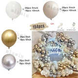 elvesmall Sand White Wedding Decor Balloon Garland Arch Kit Happy Birthday Party Metal Gold Silver Latex Baby Shower Decoration Balloons