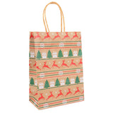elvesmall 5Pcs Kraft Gift Bags with Handle Elk Snowflake Christmas Tree Merry Christmas Party Favors Packaging Bag Navidad New Year 2025