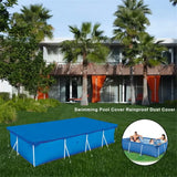 elvesmall Rectangular Swimming Pool Cover Solar Summer Pool Tub Rainproof Dust Cover Outdoor PE Bubble Film Blanket Accessory Pool Covers