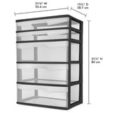 elvesmall Sterilite Plastic 5 Drawer Wide Tower Black clothes organizer  storage box  storage containers