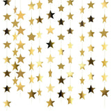 elvesmall 4M Bright Gold Silver Paper Garland Star String Banners Wedding Banner for Party Home Wall Hanging Decoration Baby Shower Favors