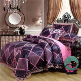elvesmall Nordic Satin Jacquard Duvet Cover Set Luxury Flower Bedding Set Adlut Quilt Cover Pillowcases Sheet Twin Queen King Home Texiles