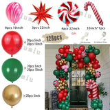 elvesmall Christmas Balloon Arch Set Candy Cane Aluminum Film Red Green White Father Christmas New Year Balloons Party Decoration Gifts