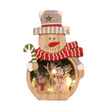 elvesmall  LED Luminous Santa Claus Snowman Wooden Ornament Christmas Decorations Xmas Desktop Glowing Gift Home Decoration Party Supplies