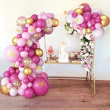 elvesmall 79pcs Pink Rose Gold Balloon Garland Arch Kit Macaron balloons Birthday Party Decor Kids Wedding Birthday Baby Shower Decor