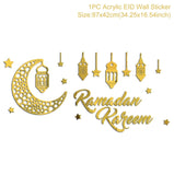 elvesmall Eid Mubarak Decor Wall Sticker Ramadan Decor for Home Ramadan Kareem Gift Eid AL Adha Islamic Muslim Party Decor Wall Decal