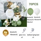 elvesmall Retro Avocado Green Balloons Garland Kit Arch Baby Shower Decor Sand White Balloon Arch Birthday Party Decoration Latex Globos