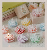 elvesmall Handmade Carnation Candle Scented Candle Aromatherapy Soy Wax Candle Wedding Birthday Candles Party Home Decoration Photo Props