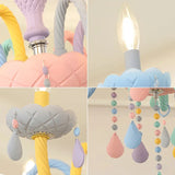 elvesmall European Children's Room LED Chandeliers Macaron Color Pendant Light Kids Room Boys Girls Bedroom Decor Ceiling Lamps Lustre