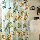 Pastoral Purple Floral Printing Curtain Bedroom Sheer Tulle Curtain For Living Room Kitchen Windows Tulle Drapes Cortina Rideaux