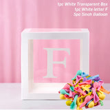 elvesmall Transparent Balloon Letter Box Baby Shower Decoration Birthday Wedding Custom Name Balloon Box 1st Birthday Party Decorations