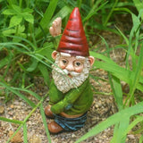 elvesmall Creative Urinating Gnome Statue Resin Crafts White Bearded Old Man Dwarf Sculpture Christmas Garden Courtyard Decoration