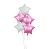 elvesmall 5Pcs 18inch Gold Silver Foil Star Balloon Wedding Balloons Decoration Baby Shower Children's Kids Birthday Party Balloons Globos