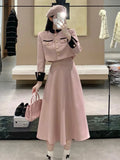 srczz New High Quality Small Fragrance Two Piece Set Women Short Jacket Coat + Long Skirt Suits Korean Elegant Fashion OL 2 Piece Sets