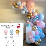elvesmall 105Pcs Gender Reveal Balloons Arch Kit Baby Shower Decor Pink Blue Balloons Garland Decor Boy Girl 1st Birthday Party Decoration
