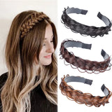 elvesmall Women Synthetic Wig Twist Braided Hair Bands Fashion Braids Hair Accessories Women Bohemian Nature Headband Stretch for Party