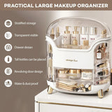 elvesmall Dustproof Cosmetic Storage Box,Cosmetics Skincare Jewelry Lipstick Organizer,Multi-Function Make Up Case,Cosmetics Storage Box