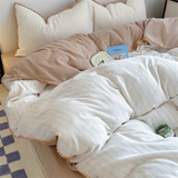 elvesmall Winter Ins Style Milk Velvet Four-Piece Bedding Set Thickened Flannel Quilt Cover Bed Sheet Three-Piece Set Coral Velvet