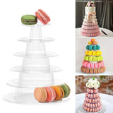 elvesmall 6 Tier Macaroon Pyramid Macaron Tower Display Stand For Macaron Cupcake Fondant Cake Stands Wedding Cake Decoration Kitchen Tool