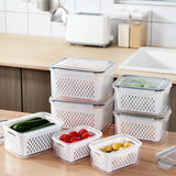 elvesmall Refrigerator Storage Box Fridge Organizer Fresh Vegetable Fruit Boxes Drain Basket Storage Containers Pantry Kitchen Organizer