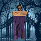 elvesmall  Halloween Hanging Ghost Haunted House Hanging Grim Witch Ghost Horror Props Electric Toys Home Door Bar Club Halloween Decor