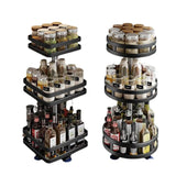 elvesmall  Rotatable Kitchen Storage Rack kitchen Accessories Spice Storage Rack Clean Storage 360 Degrees Rotatable Organizer Turntable