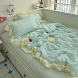 elvesmall Korean Lace Air-conditioned Quilt Can Be Machine-washed,100% Washable Summer Cooling Quilt Cold Silk Air Condition Quilt/Blanket
