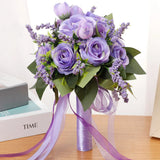 elvesmall  Bridal Bridesmaid Wedding Bouquet Roses Silk Artificial Holding Flowers Mariage Bouquet Wedding Accessories Festival Decorations