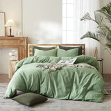 elvesmall  100% Knitted Cotton Comforter Cover Solid Color Duvet Cover Hotel Quality Luxury Bedding Set 1 Duvet Cover with 2 Pillowcases