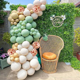 elvesmall 20pcs Jungle Animal Theme Party Sage Green Balloon Caramel Number 0-9 Foil Balloons Happy Birthday Party Baby Shower Decoration