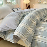 elvesmall Black Buffalo Plaid Cotton Duvet Cover Love Printed Reversible Comforter Covers Only, White Checkered Geometric Nordic Bedding