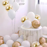 elvesmall White Balloons Garland Arch Kit Metalli Gold Confetti Latex Balloons Wedding Kids Birthday Party Baby Shower Decoration Supplies