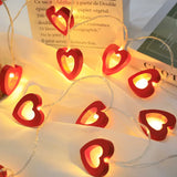 elvesmall Christmas Wood House LED Light Xmas Tree Decorative Light String Wall Hanging Decoration Christmas Atmosphere Decor