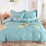 elvesmall 100% Cotton Bedding Set Duvet Cover Pillowcases Breathable Skin-friendly Freshing Floral Style 16 Sizes