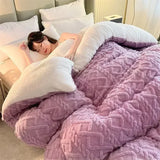 elvesmall  Soft Super Thick Winter Warm Blanket Artificial Lamb Cashmere Weighted Blankets for Beds Cozy Thicker Warmth Quilt Comforter