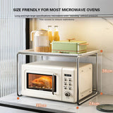 elvesmall  -  2Layers Kitchen Metal Microwave Shelving Countertop Spice Bottle Water Cup Cutlery Organizer Oven Rice Cooker Storage Rack