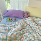 elvesmall  Home Textile Girl Kids Bedding Set Honey Peach Pink Duvet Cover Sheet Pillowcase Woman Adult Beds Sheet King Queen Full Pink