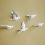 elvesmall 5pcs 3D Pigeon Wall Hanging Wall Paste Creative Porch Sofa Background Wall Living Room Home Crafts Decoration