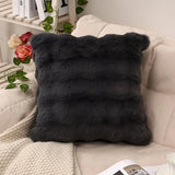 elvesmall Flush Pillow Covers Solid Color Living Room Decoration Cushion Cover Fur Sofa Pillowcase Moden Home Decor
