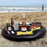 elvesmall New Summer Party Bucket Cup Holder Inflatable Pool Float Beer Drinking Cooler Table Bar Tray Beach Swimming Ring Accessories