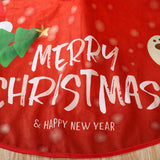 elvesmall 90cm Christmas Tree Skirt Red Rustic Snowflake Santa Claus Printed Xmas Tree Carpet Christmas Decor Mat New Year Decor For Home