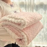 elvesmall  Multifunctional faux fur winter blanket with zipper 3D rose bed linen plush sofa blankets Microfiber bedding quilt Duvet cover