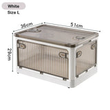 elvesmall Foldable Storage Box Closet Organizer With Wheels Stackable Sundries Organizer Clothes Quilts Toys Books Storage Box